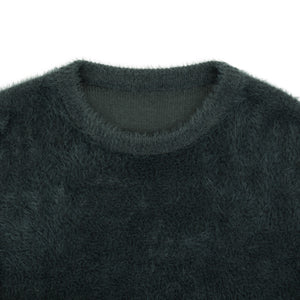 Shaggy Knit Crew Black