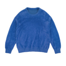 Shaggy Knit Crew Blue