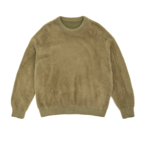 Shaggy Knit Crew Khaki