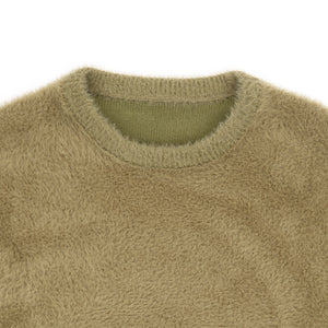 Shaggy Knit Crew Khaki