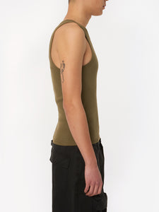 Garment Dyed Ribbed Tank Olive