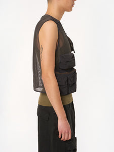 Mesh Cargo Vest Black