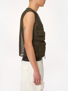 Mesh Cargo Vest Olive