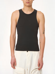 Garment Dyed Ribbed Tank Black