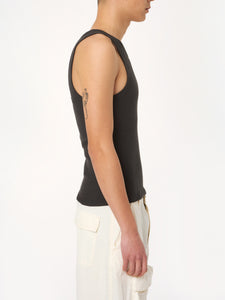 Garment Dyed Ribbed Tank Black