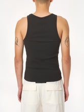 Garment Dyed Ribbed Tank Black