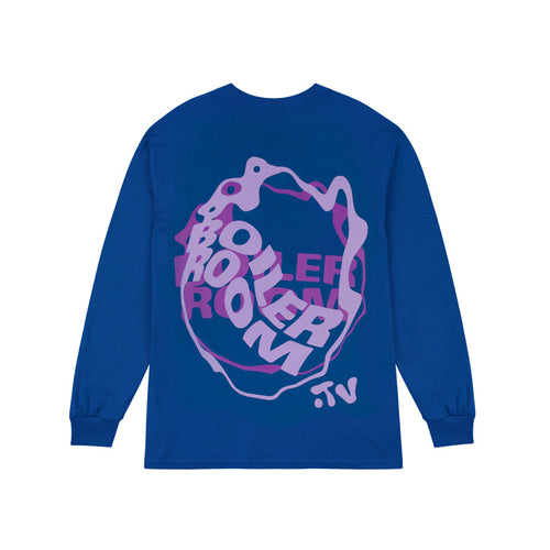 Waved Logo LS T-Shirt Blue